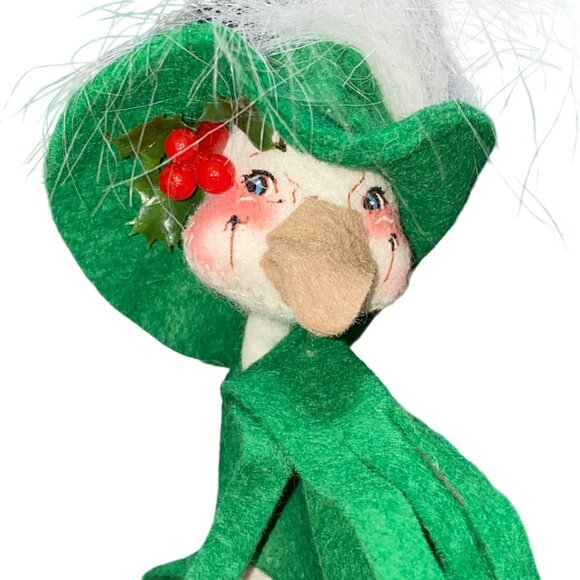 Annalee Dolls 1994 Holiday Goose Figurine With Green Hat & Shopping Bag - Picture 1 of 9